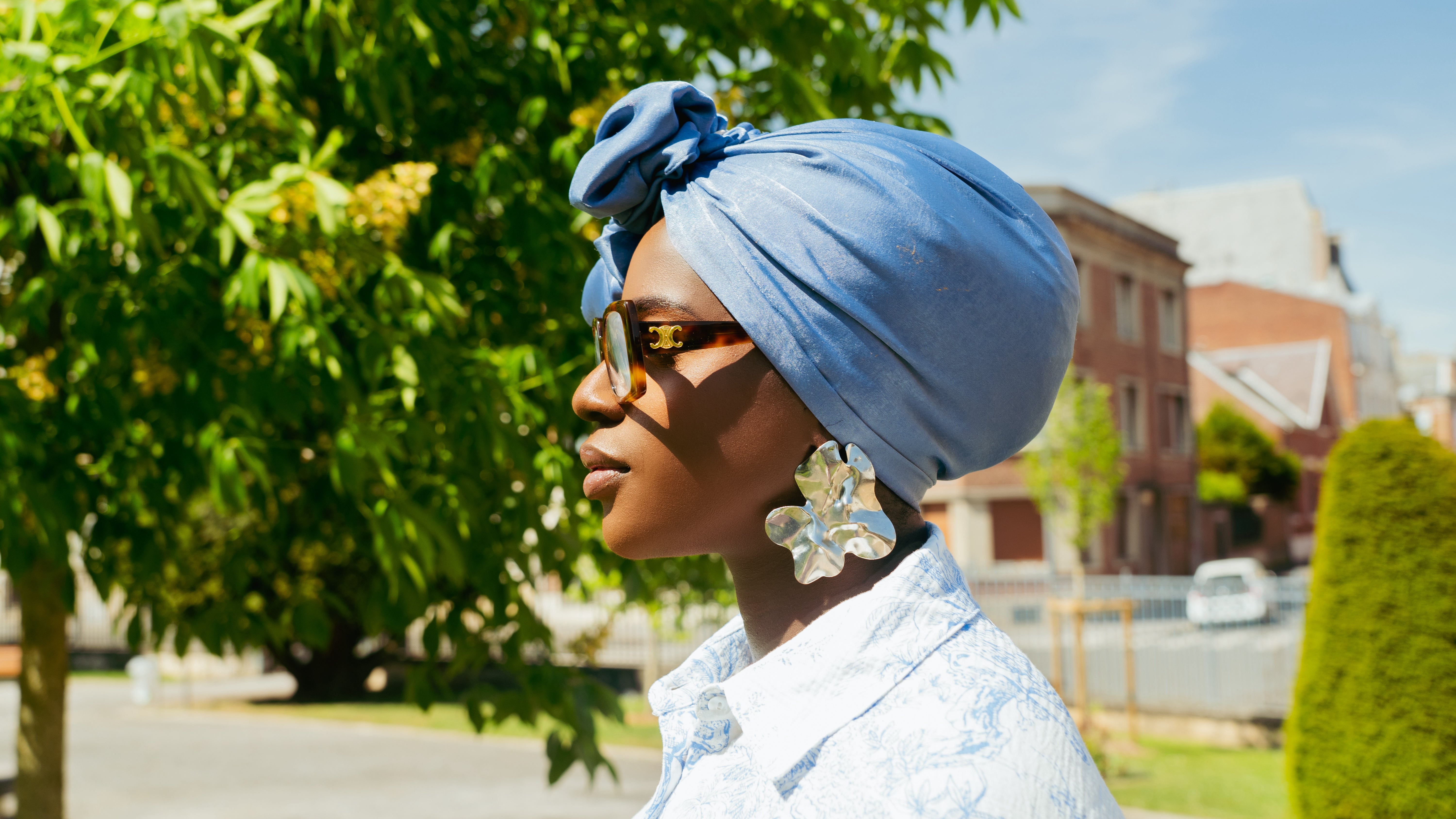 Foulard bleu jean